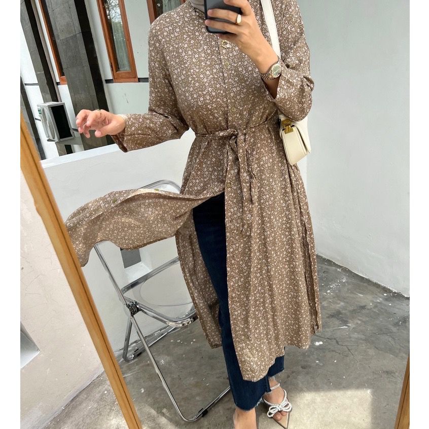 BEFAST - ZFS FASHION DRESS MELANI / DELILA SHAKILA SLIT DRESS / LongDress Kekinian Wanita Remaja / Pakaian Casual Wanita / Outfit Hangout Wanita / Dress Lengan Panjang / Trendy / Dress Maxy Motif Flower / Fashion Wanita Muslimah