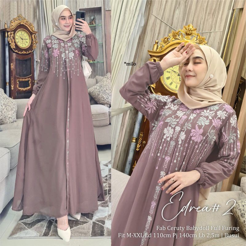 DRESS MUSLIM, Fashion Muslim, baju wanita, dress, gamis, Baju gamis, fashion wanita, Edrea 2 Dress