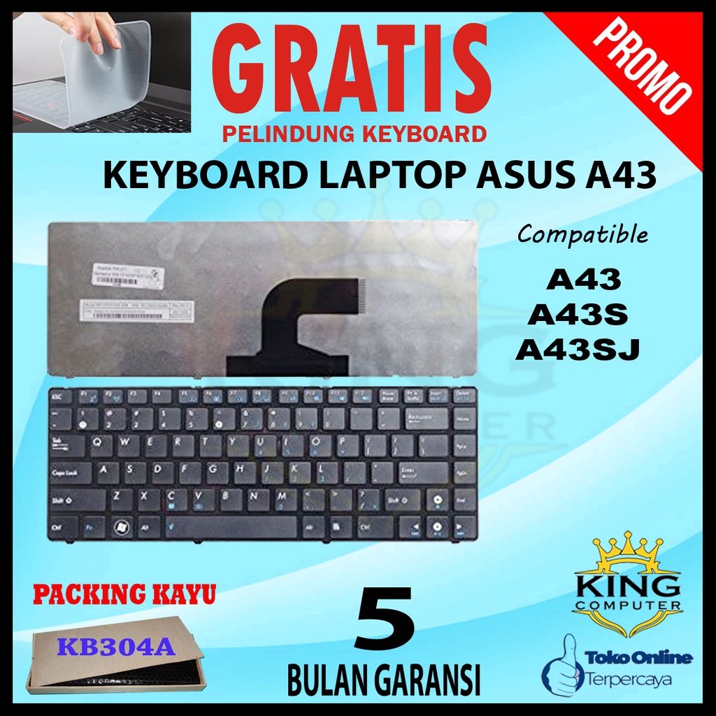 KEYBOARD LAPTOP ASUS A43 A43S A43SJ FLEXIBLE KABEL BELOK KANAN RIGHT GRATIS PELINDUNG KEYBOARD