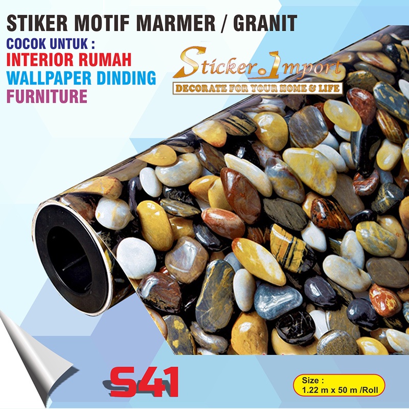 [Sticker.Import] Stiker Marmer Marble Motif Batu Cantik Tebal Pelapis Meja Kayu Kaca Lemari Dinding 