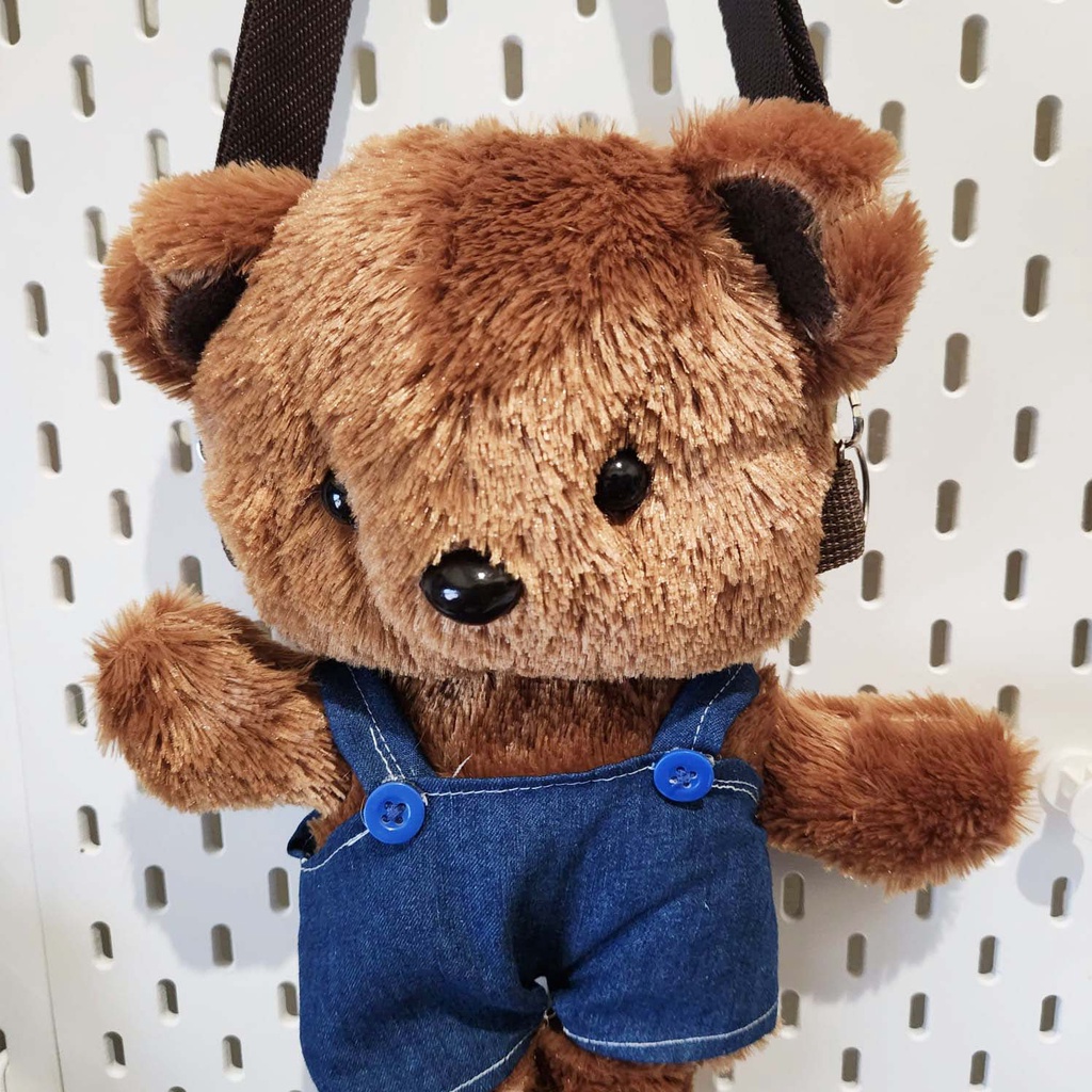Tas selempang Boneka Beruang bulu Kartun Anak-anak Tas Bulu Wanita Lembut Imut Mini