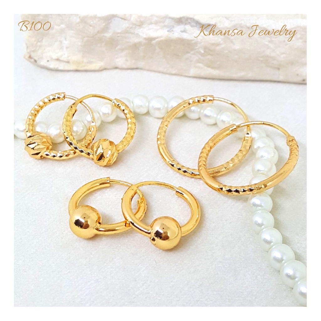 PGX Anting Bulat Xuping Lapis Emas Aksesoris Perhiasan Premium - P311