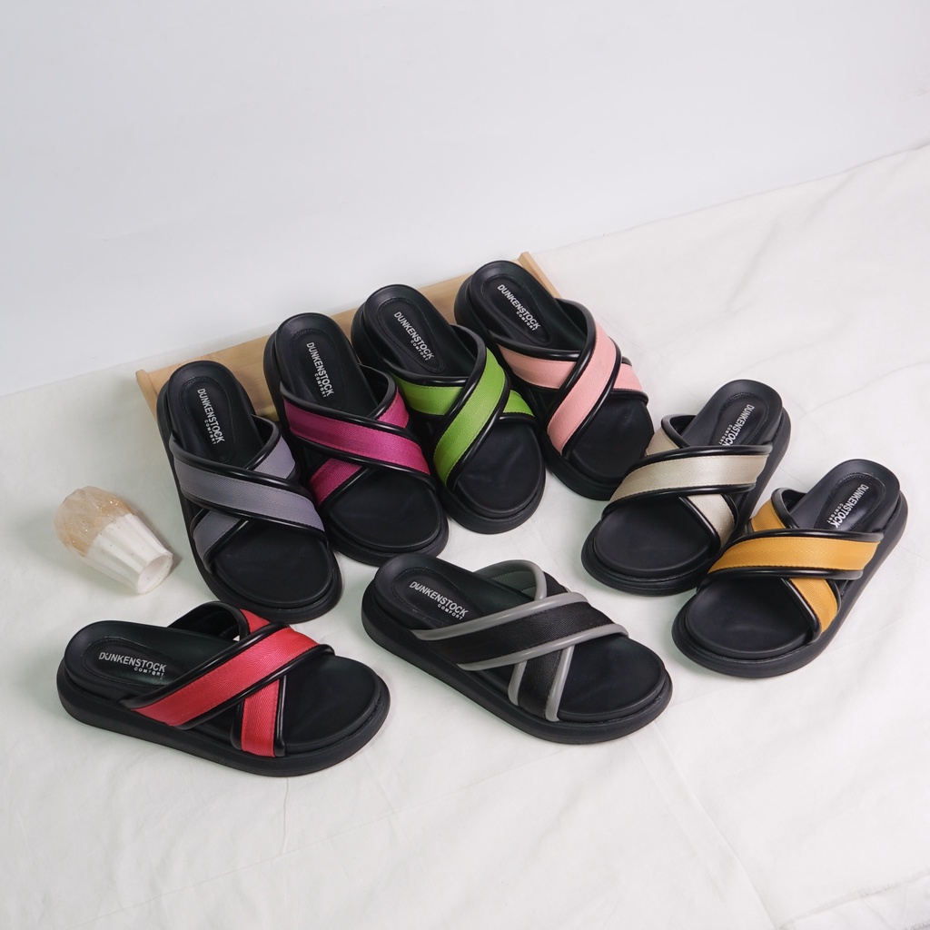 Dunkenstock ZOEY Sandal Selop Wanita sandal wedges model silang sandal empuk terbaru