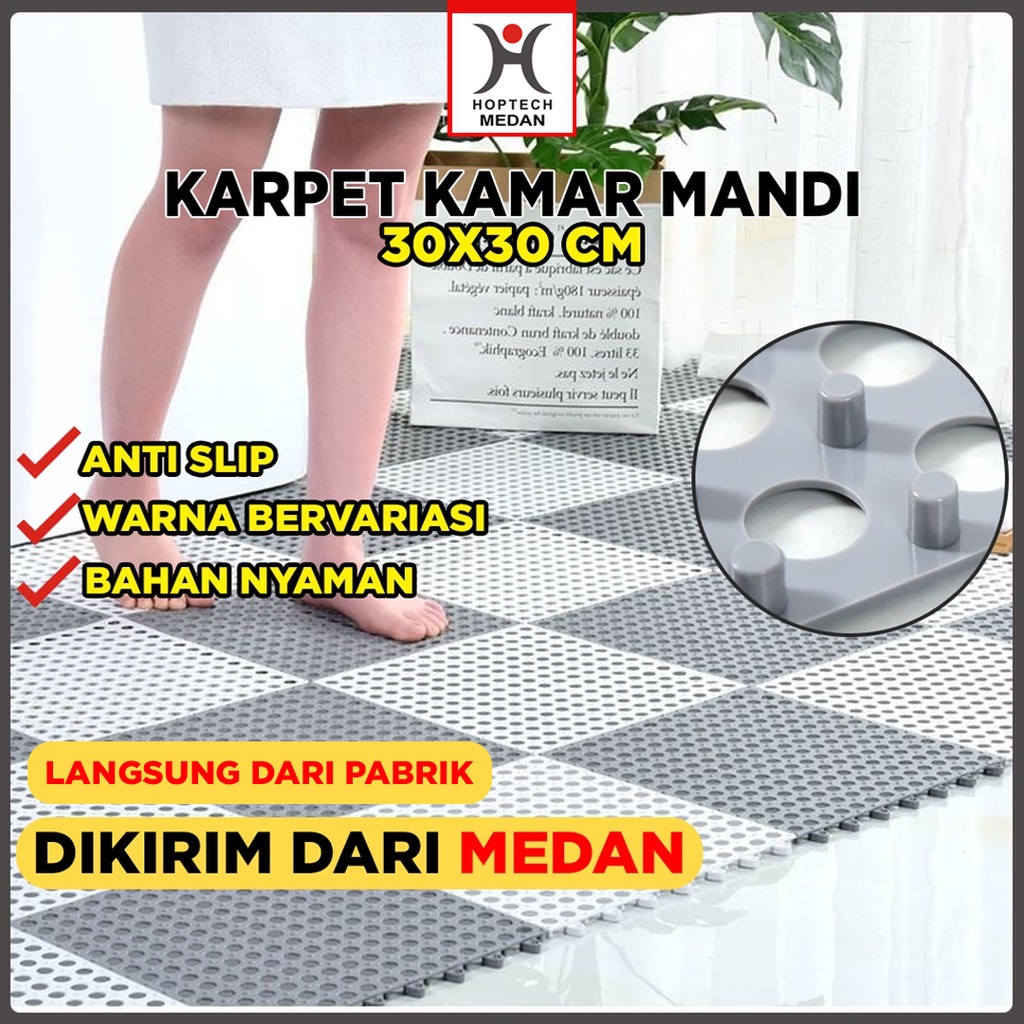 Karpet Anti Slip Kamar Mandi POLKADOT PVC Alas Keset Anti Licin Dapur Non-slip 30x30 cm keset