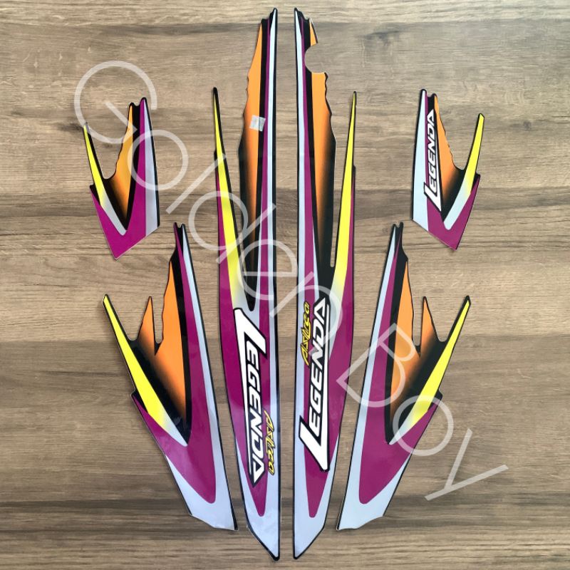 Striping sticker stiker list body honda astrea legenda 1 Lis Body astrea legenda 1 ungu