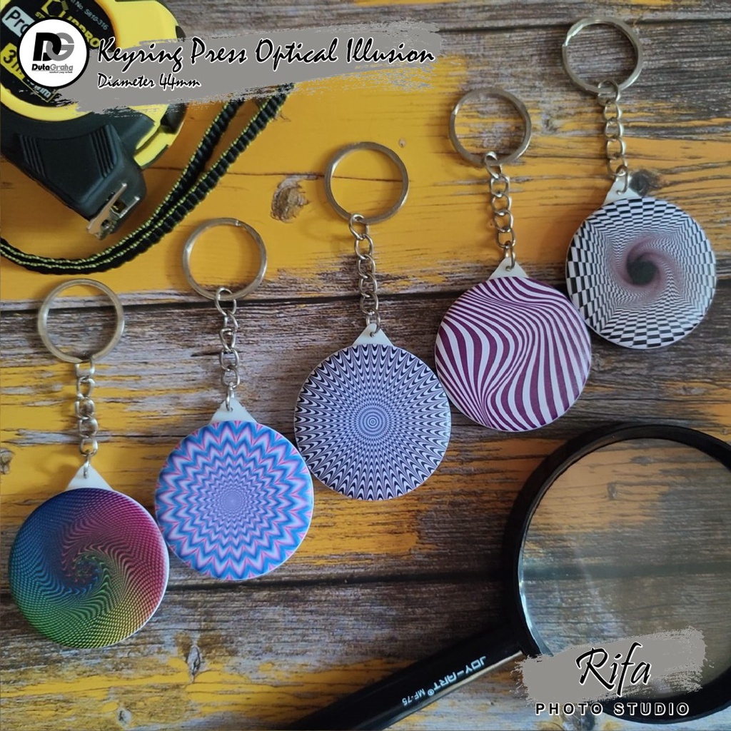 [KEYRING PRESS] Gantungan Kunci Keychain OPTICAL ILLUSION