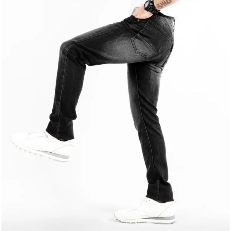 Wisdom Denim Pants Black Washed Slim Fit