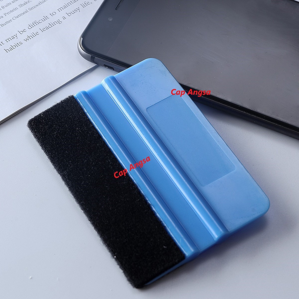 KAPE BLUDRU ALAT BANTU PASANG KACA FILM WALLPAPER ANTI GORES SCREEN PROTECTOR SKOTLET SCRAPER BELUDRU FELT PART FANEL