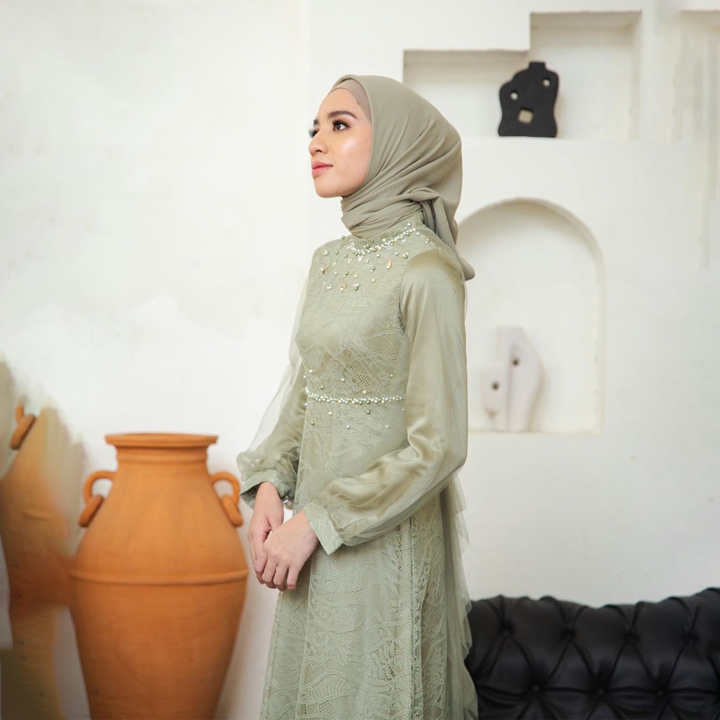 Maxi Dress Brokat Viona Spesial Gamis Lebaran Terbaru Dress Kondangan Lamaran Wisuda
