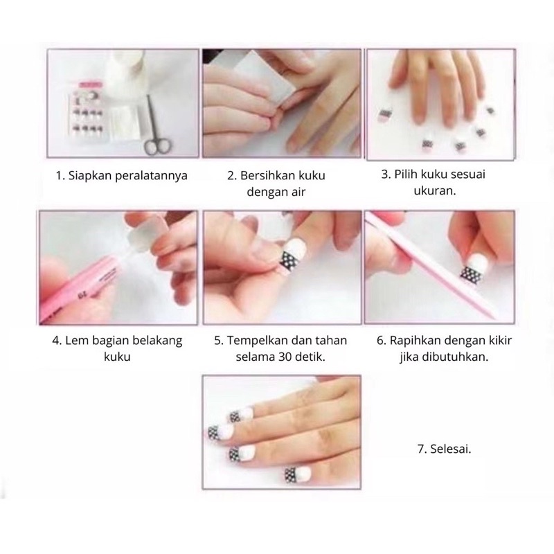 Kuku Palsu Motif Kartun 24 Pcs Fake Nail Karakter Manicure Nail Stickers Wedding Part2