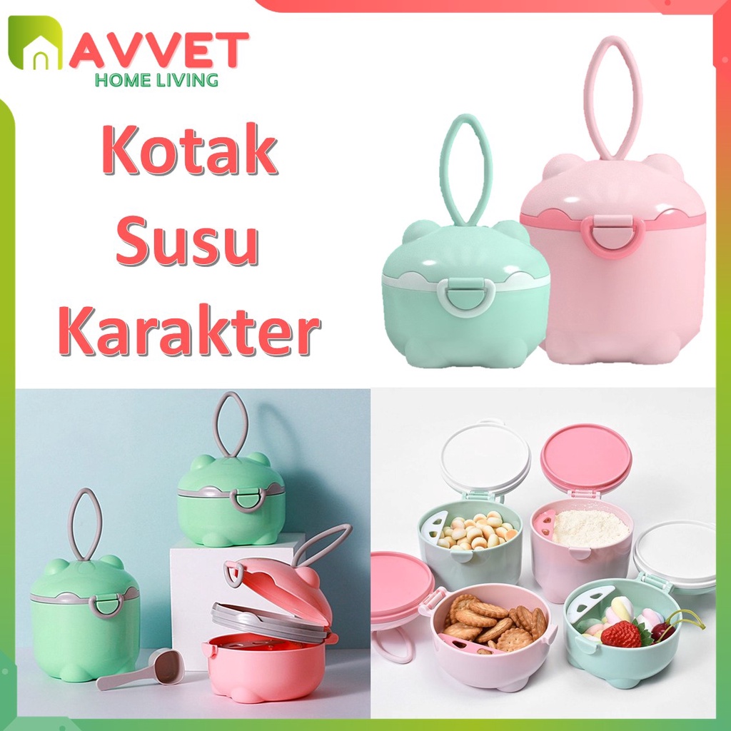 AVVET Kotak Penyimpanan Susu Bubuk Bayi Portabel Sealed Bentuk Bulat