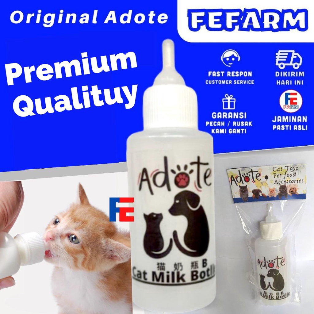 BOTOL DOT MINUM SUSU Botol Dot Alat Minum Feeder Anak Kucing Anjing ADOTE ORIGINAL FEFARM