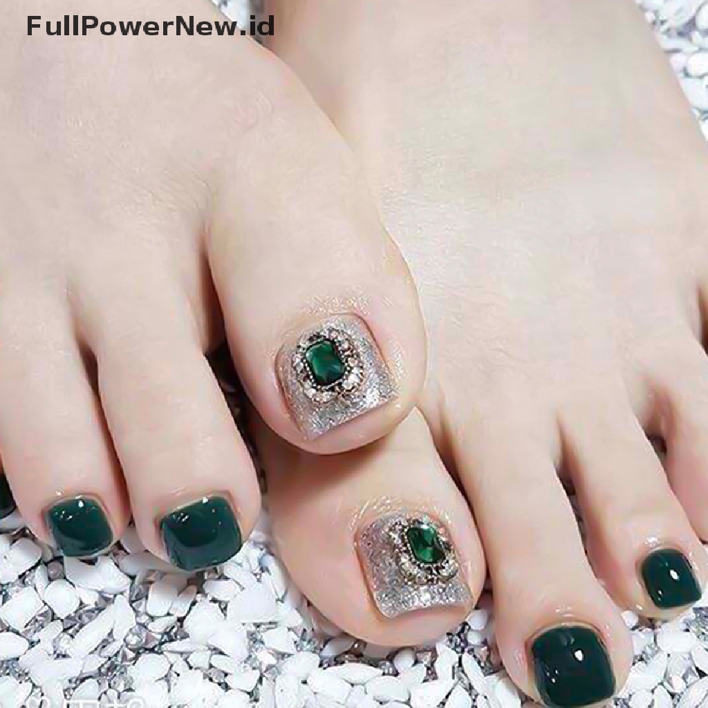 Power 550Pcs Full Cover Tips Kuku Palsu Kuku Palsu Ultra Tipis Bening Tekan Di Ujung Kaki Foot Nails ID