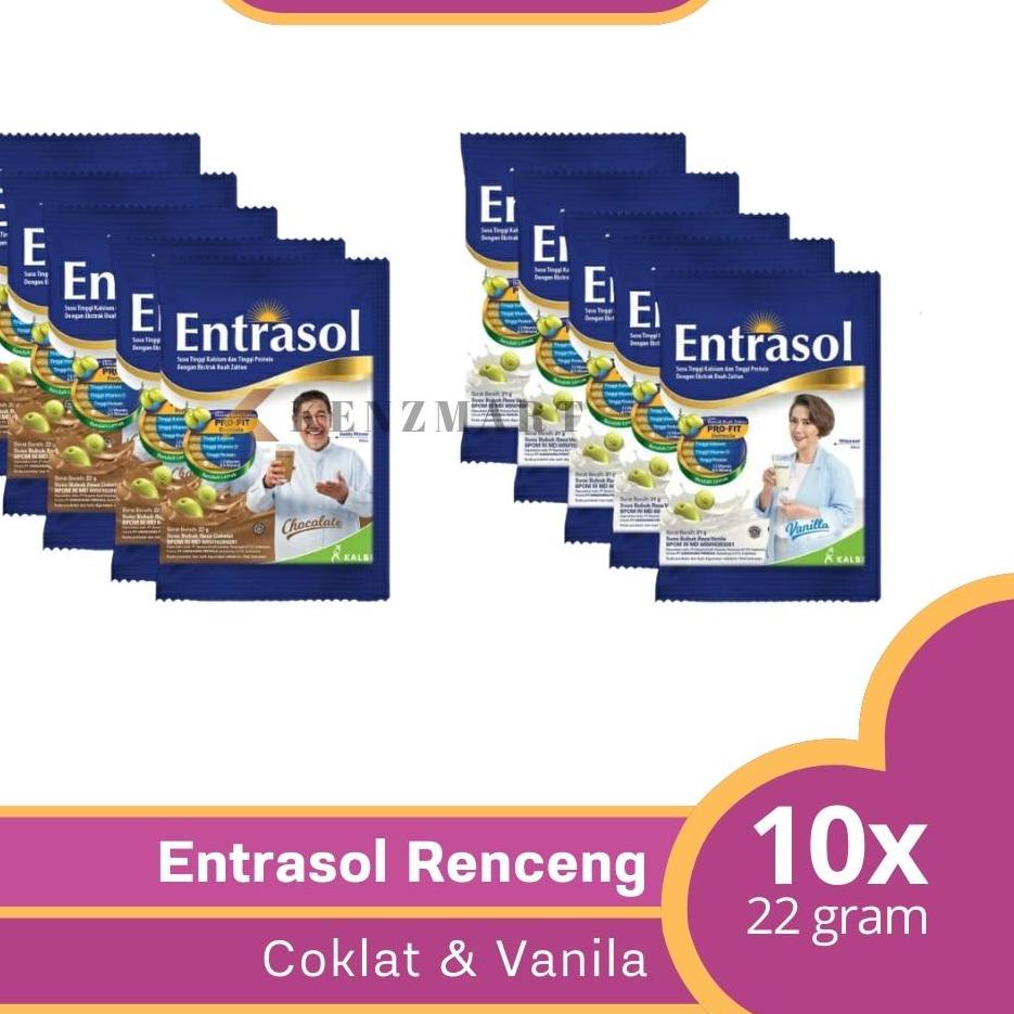 

>D2289) ⭐⭐⭐⭐⭐ Entrasol Renceng isi 10 Sachet / Susu Bubuk Tinggi Kalsium Membantu Memelihara Kepadatan Tulang