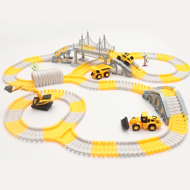 Kereta mainan kereta mainan anak laki-laki puzzle mobil DIY merakit kereta mainan anak-anak 168pcs Mainan Building Brick Marble Race Run Maze Block Balok Susun Track Slide Ball New
