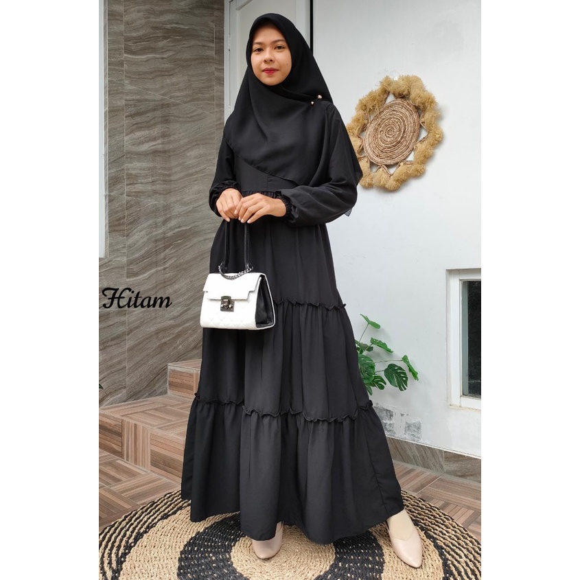 Gamis Firda Susun Wolfis Size M L XL Termurah