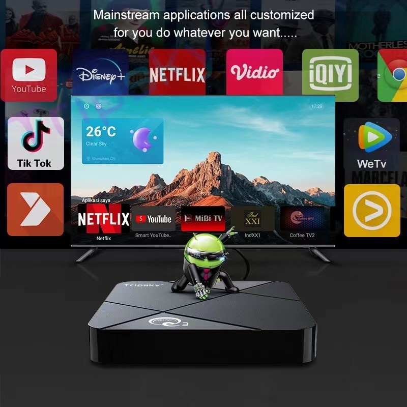Big Promo Stb Android Box Tv Ram 2Gb 16Gb Q3 Android 9/Mxq Pro 4K