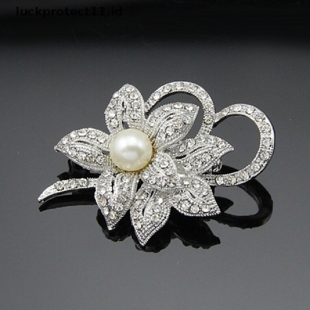 /Fashion Hot// Fashion// Pesona Baru Bunga Kristal Bros Pin Berlian Imitasi Mutiara Bros Pin.