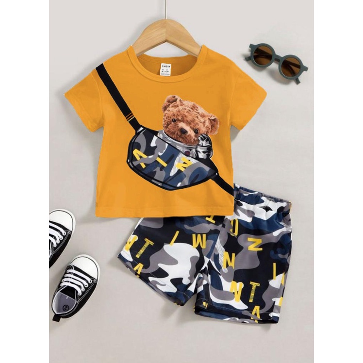 SETELAN ANAK BAJU KAOS BAHAN KATUN CELANA BAHAN BABYTERRY UMUR 1-5 TAHUN