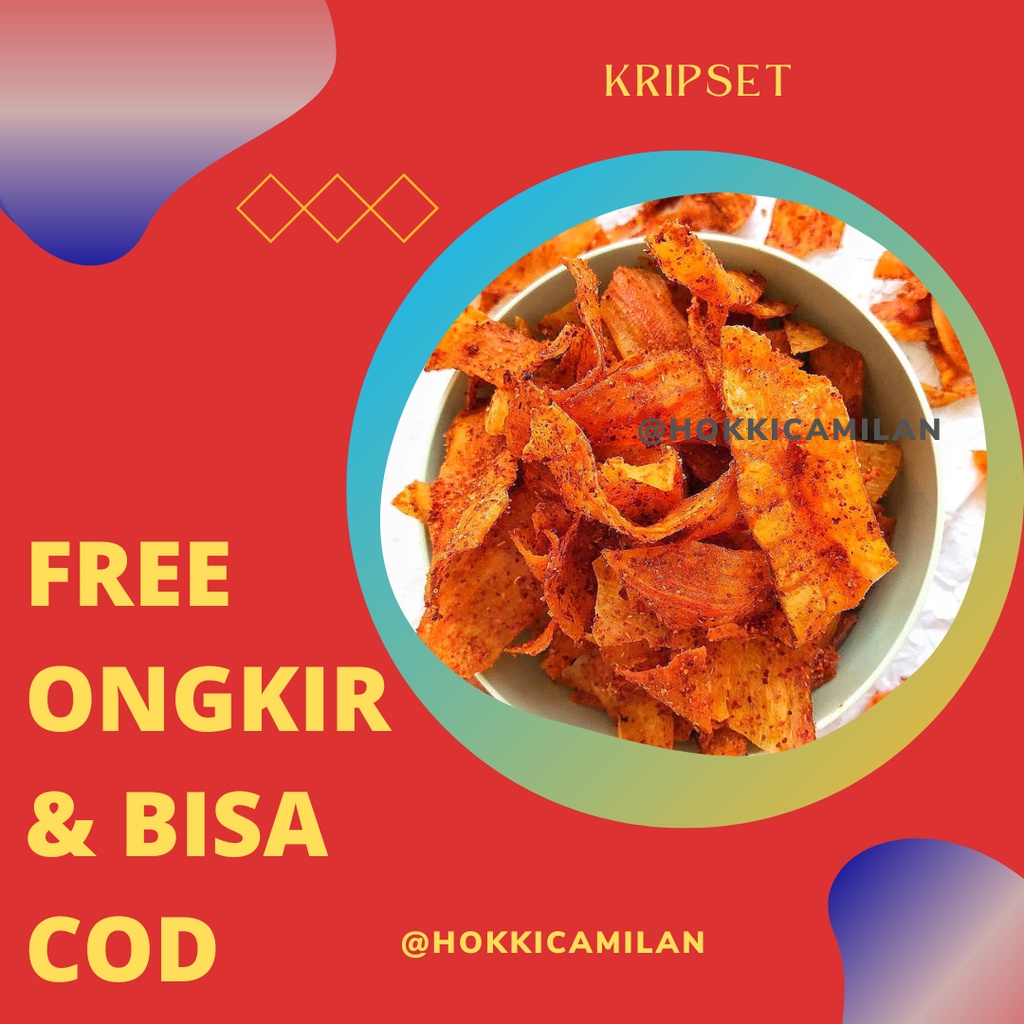 

Kripset legendaris /keripik singkong pedas/rasa bawang/gurih