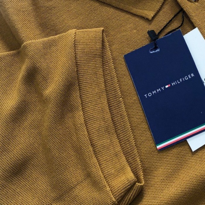 Branded Polo Shirt Tommy Hilfiger Pria Original Murah Hijau Botol Cod