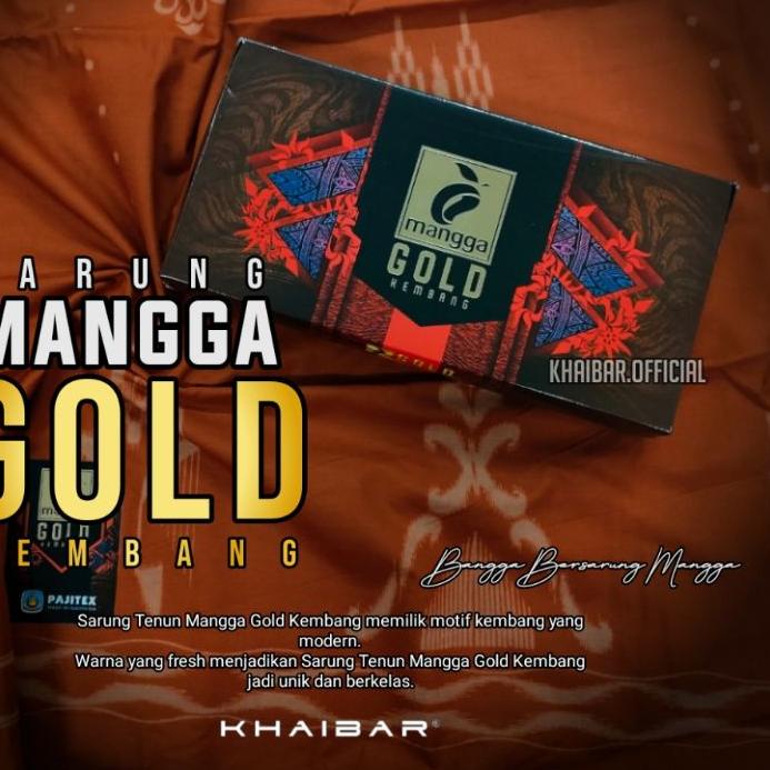 Promo - SARUNG TENUN MANGGA GOLD KEMBANG SARUNG MANGGA GOLD SARUNG MANGGA GOLD HITAM SARUNG DEWASA S