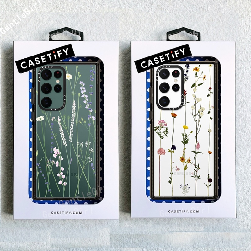 ℡☈Original Floral Casetify vine Lavender Flower Casing For Samsung Galaxy S20 S21 S22 Plus Ultra Sof