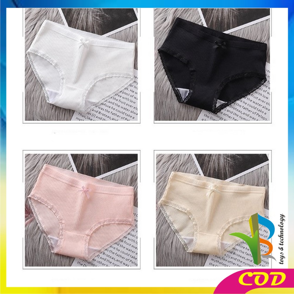 RB-P533 Celana Dalam Wanita Panty Polos Pita Sempak Pakaian Dalam dengan Hiasan Pita Wanita Kolor Import