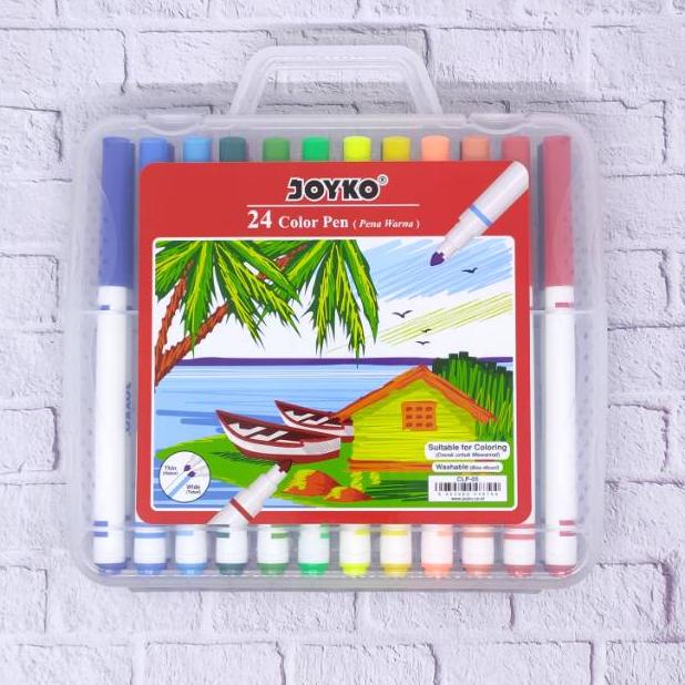 

BISA COD Spidol 24 warna washable wipe clean joyko CLP 05