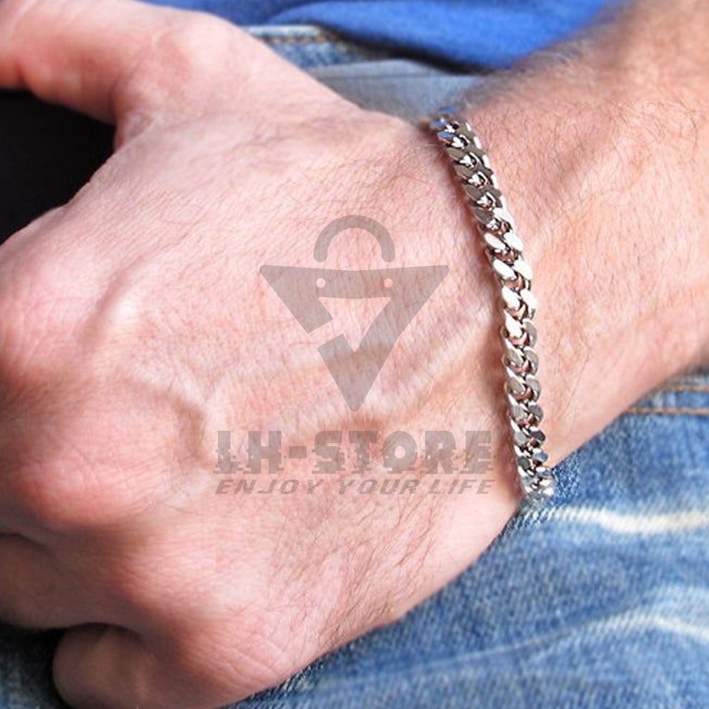 GELANG KAKI TITANIUM RANTAI JARANG PRIA/WANITA ANTI KARAT