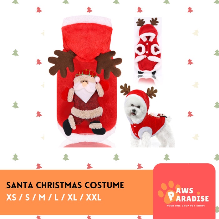 Kostum Natal Anjing Santa / Pet Dog Santa Costume