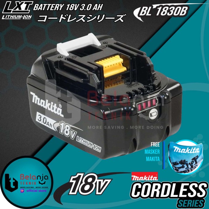 MAKITA BATTERY 18V 3AH BL 1830 B BATERAI 18 V LITHIUM ION BL1830B 3 AH