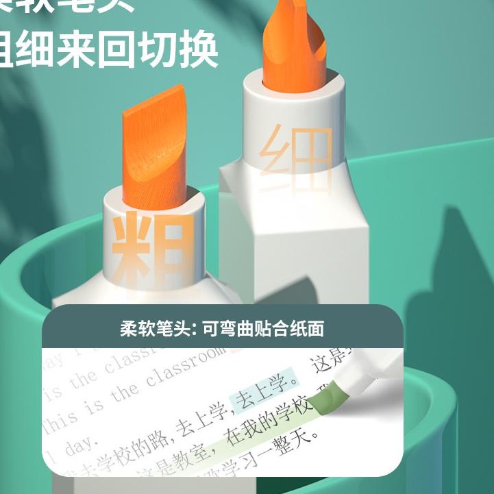 

❀❀ Deli Highlighter / Penanda Warna Dual Tip 6 Warna Terang S741