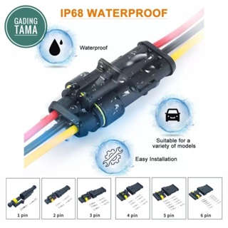 Socket Sambungan Kabel Waterproof Kelistrikan Mobil Motor 1/2/3/4/5/6 PIN