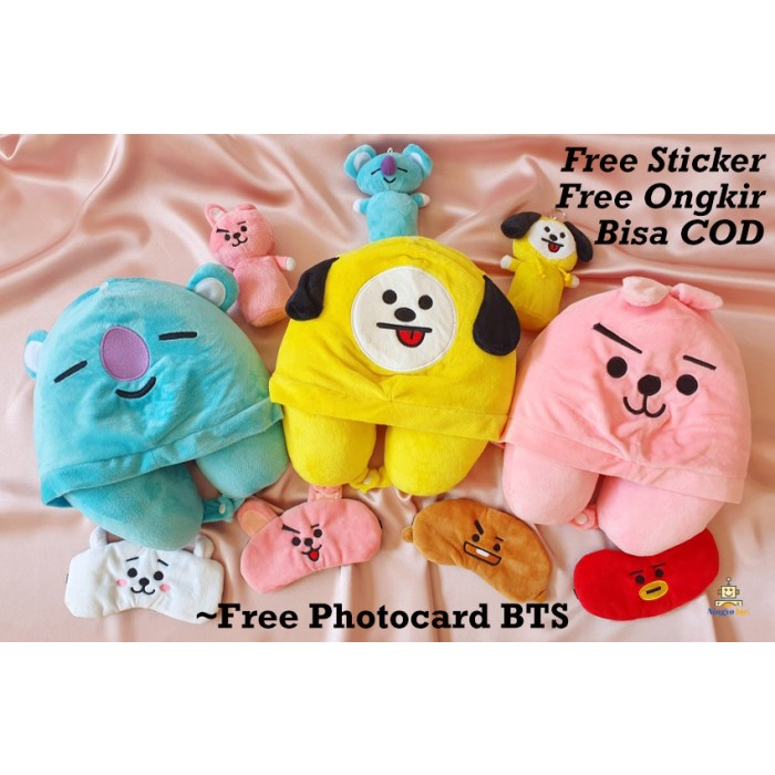 BANTAL LEHER HOODIE TOPI KUPLUK BTS BT KARAKTER KOREA DEWASA BONEKA