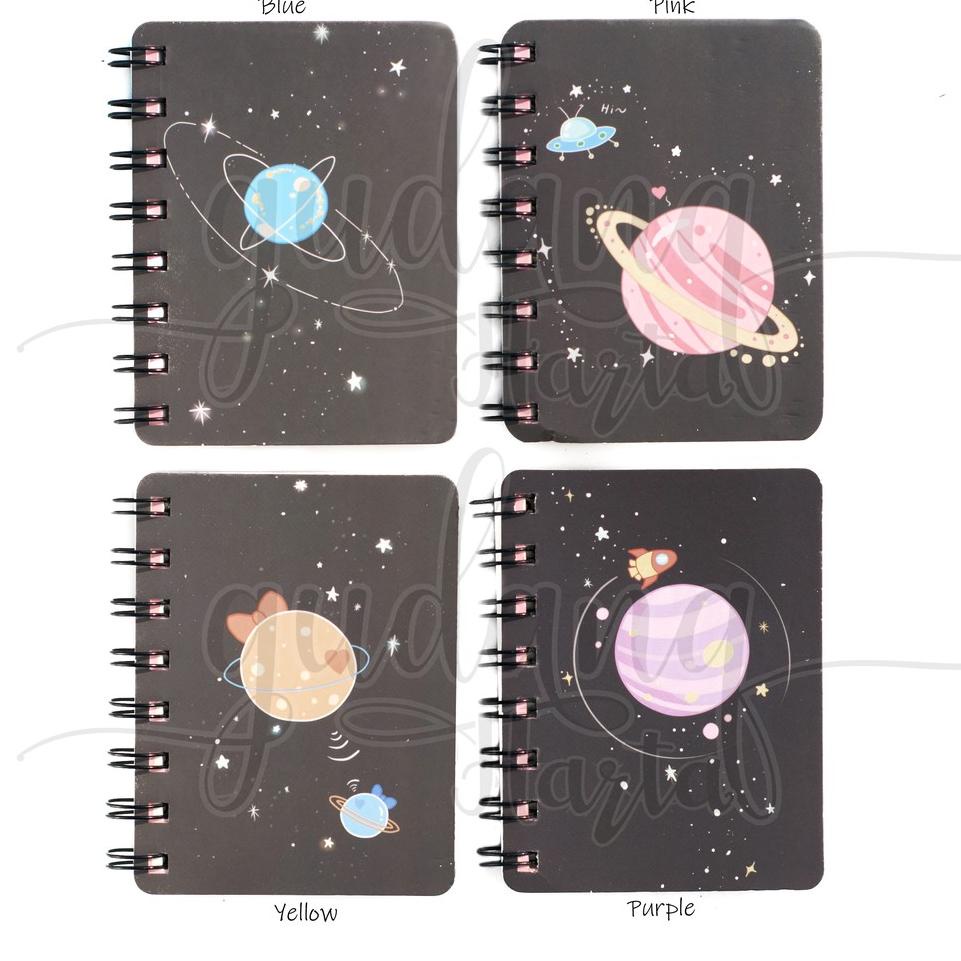 

Ð Notebook Mini Spiral Planet Hitam Notepad Angkasa Lucu Buku Tulis GH 308502 す
