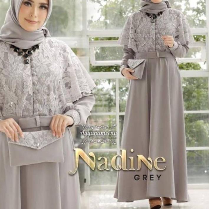 Nadine dress/gamis cantik M L XL XXL