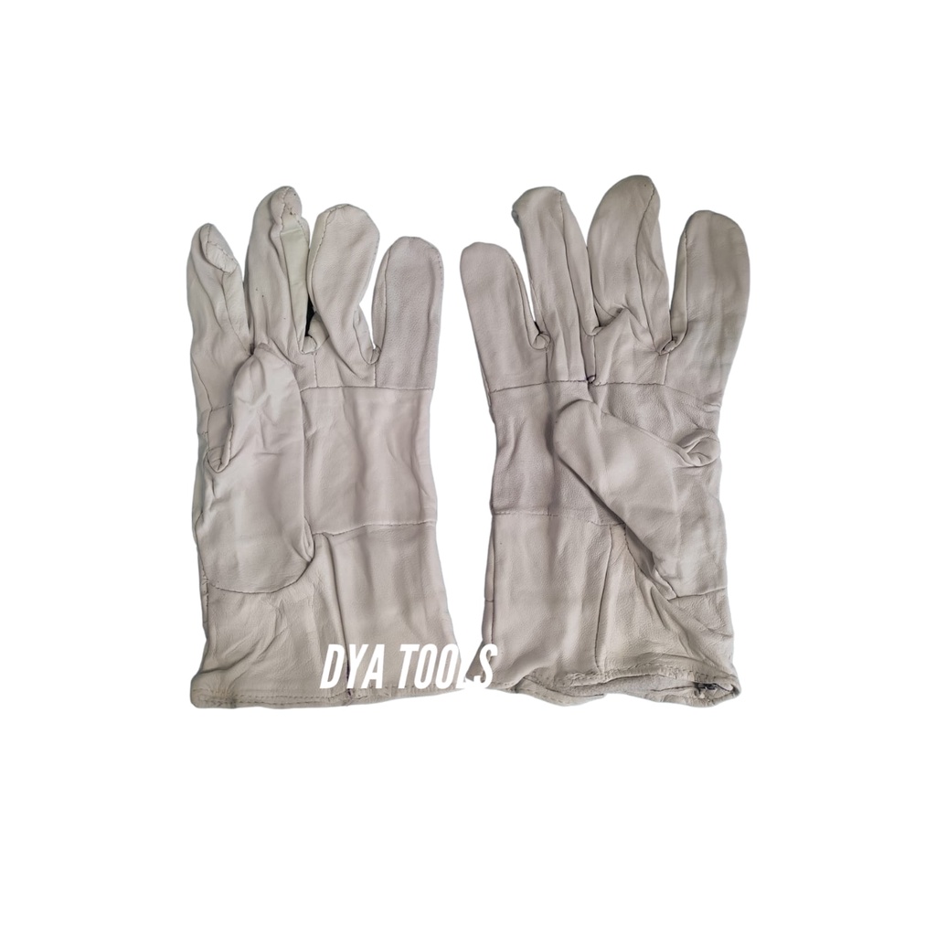 Sarung Tangan Kulit Las Argon/ Sarung Tangan Argon Putih Welding Glove
