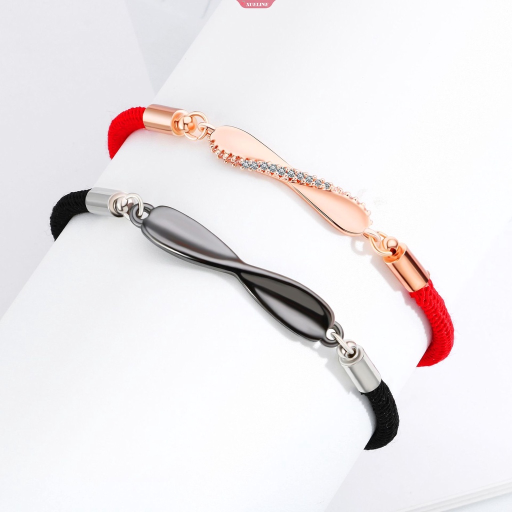 Sederhana Merah cord Gelang Wanita Pria adjustable Pesona Tangan Rajutan Simpul Gelang Beruntung mobius Cincin Pasangan Gelang [ZXL]