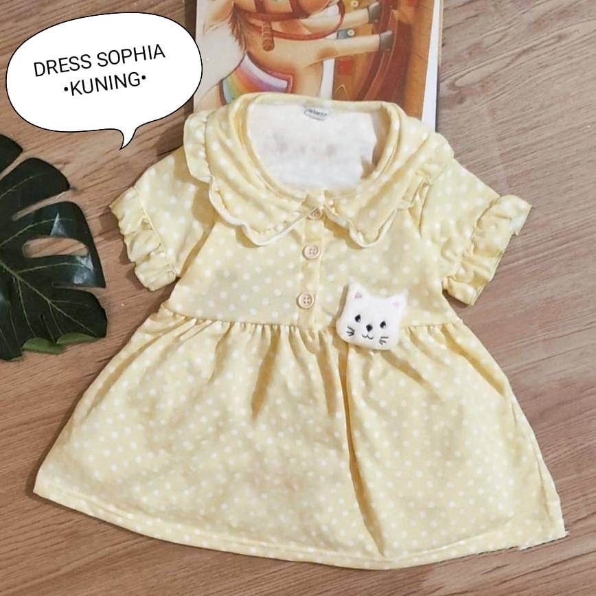 Dress Bayi Perempuan Baju Anak Terusan Cewek Allsize Estimasi Usia 3-12 Bulan Motif Dress Sophia