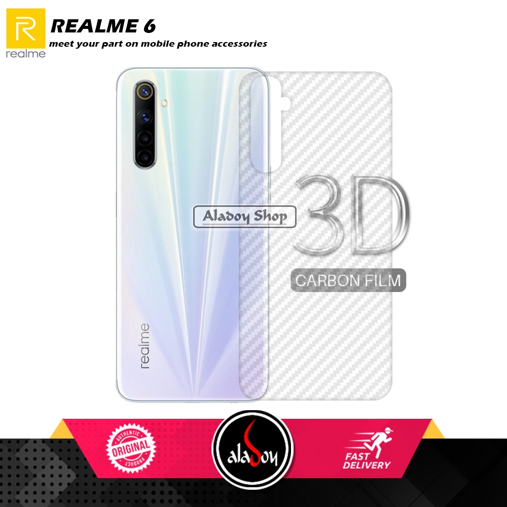 Tempered Glass Anti SPY Realme 6 Anti Gores Privacy + Tempered Glass kamera dan Skin Carbon