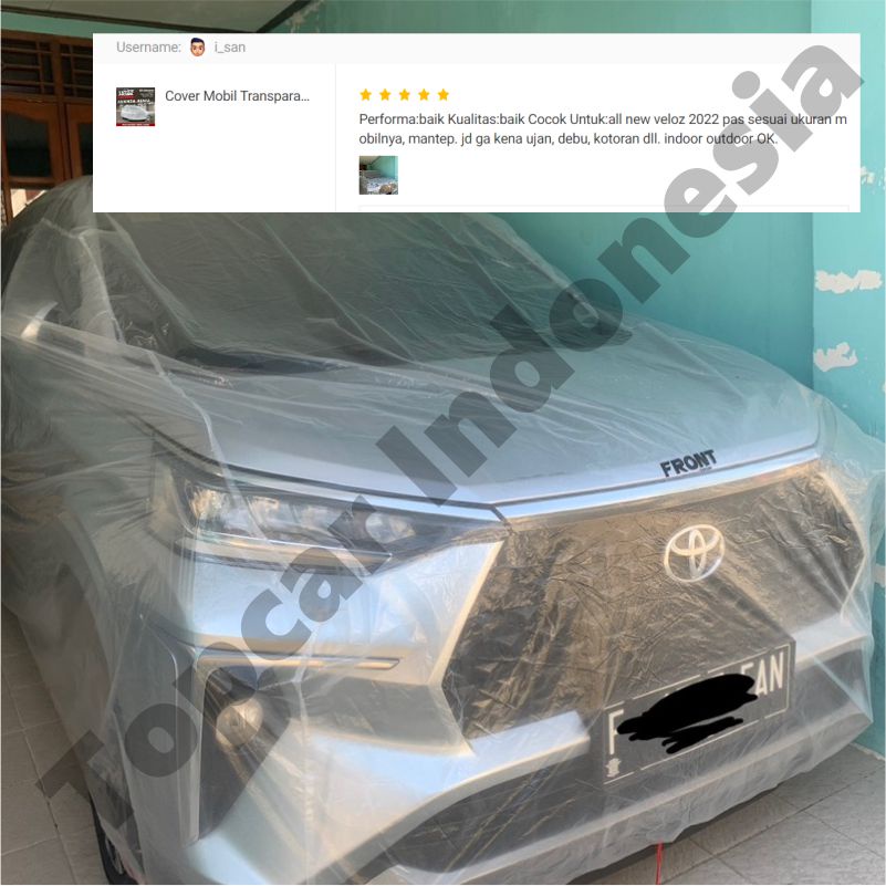 Cover Mobil Transparan Toyota Kijang All Type Plastik Tebal Plastik Waterproof Outdoor Indoor Part Mobil Aksesoris Exterior Selimut Pelindung Anti Air Debu Kotoran Hewan Teras Gudang Rumah by TOPCAR