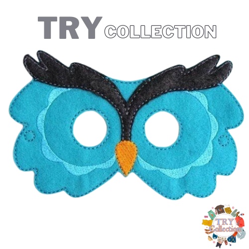 Jual Try Collection Topeng Mask Desain Hewan Burung Hantu Hitam Bahan Kain Flanel Sku Tm Bh