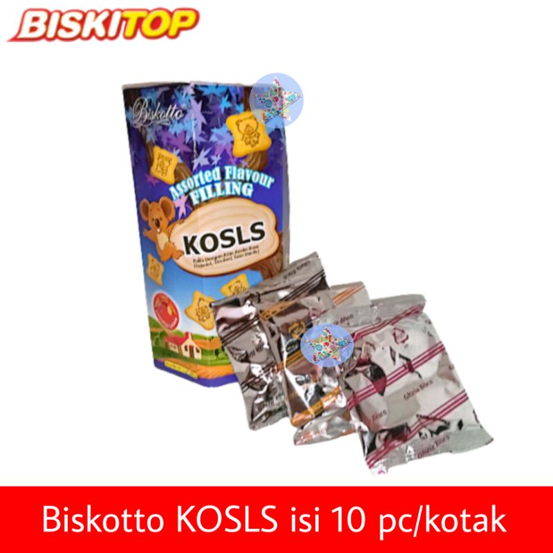 Biskotto KOSLS Assorted Flavor Filling Cookies isi 10 pc/kotak