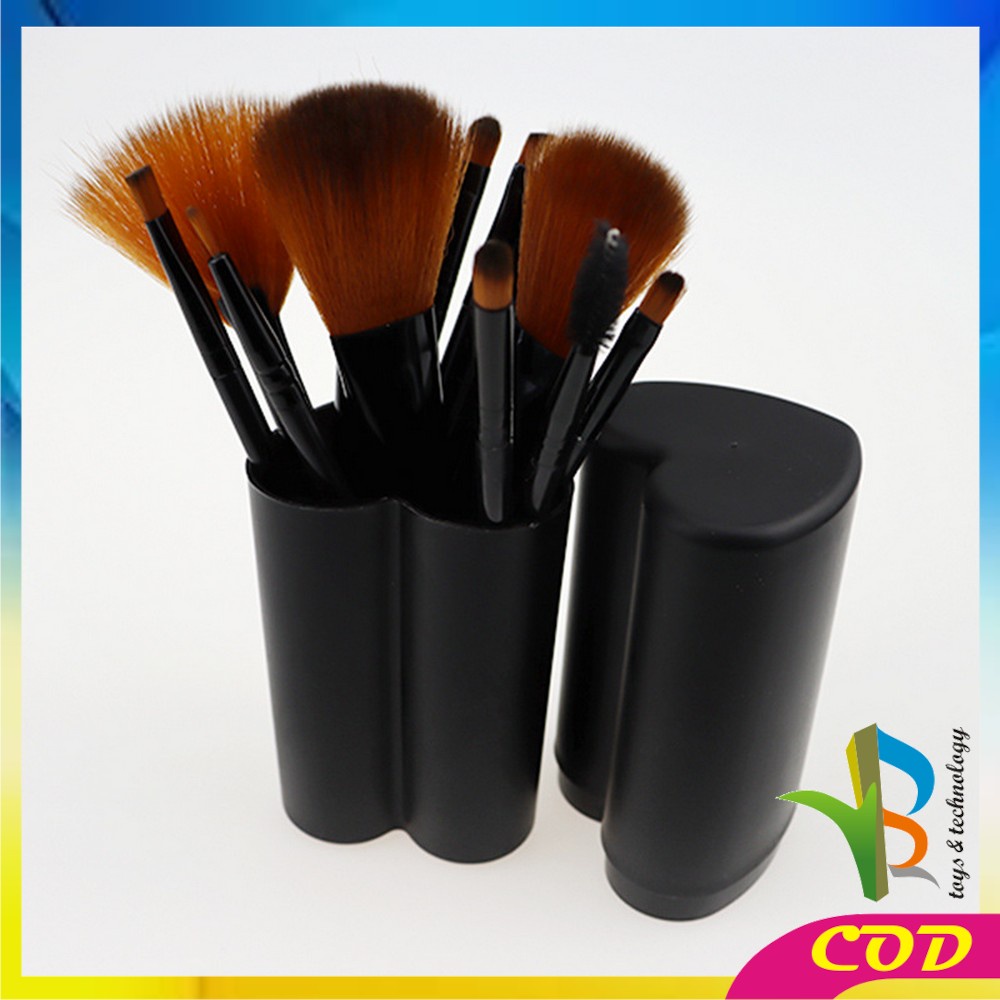 RB-K29 Brush Make Up Set 12IN1 Tabung / Kuas Makeup Set Kuas Alis Brush Highlighter Alat Kosmetik