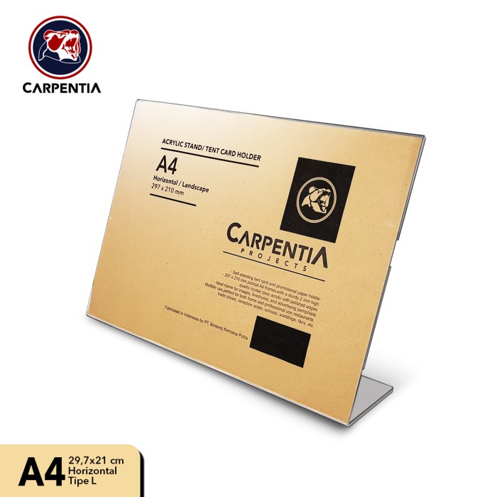 

TERUJI Acrylic Standing Tipe L /A4 Horizontal 29,7x21cm/ Tent Card Akrilik Code 3660