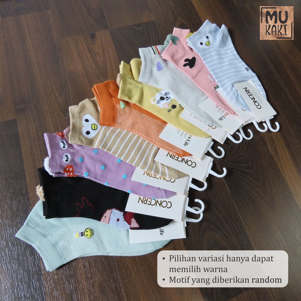 Kaos Kaki Mata Kaki / Ankle Motif Animal Warna Warni Mukaki