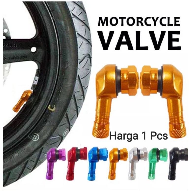 Pentil Ban Tubeless Motor Bengkok CNC Alloy Pentil Tubles Miring