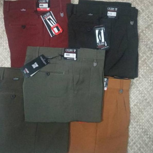 Sale Celana Formal Kantor Calbin Standar & Slimfit Size Normal warna hitam