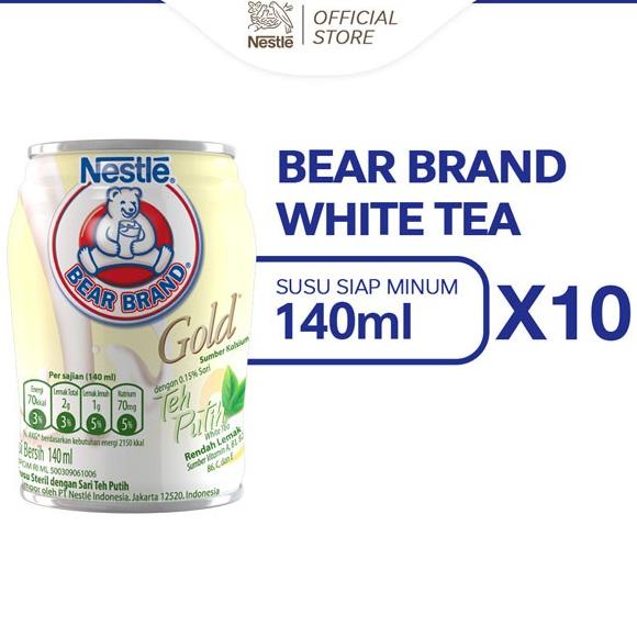 

BEAR BRAND Milk White Tea 140ml 10pcs TERLARIS TERPERCAYA ORIGINAL